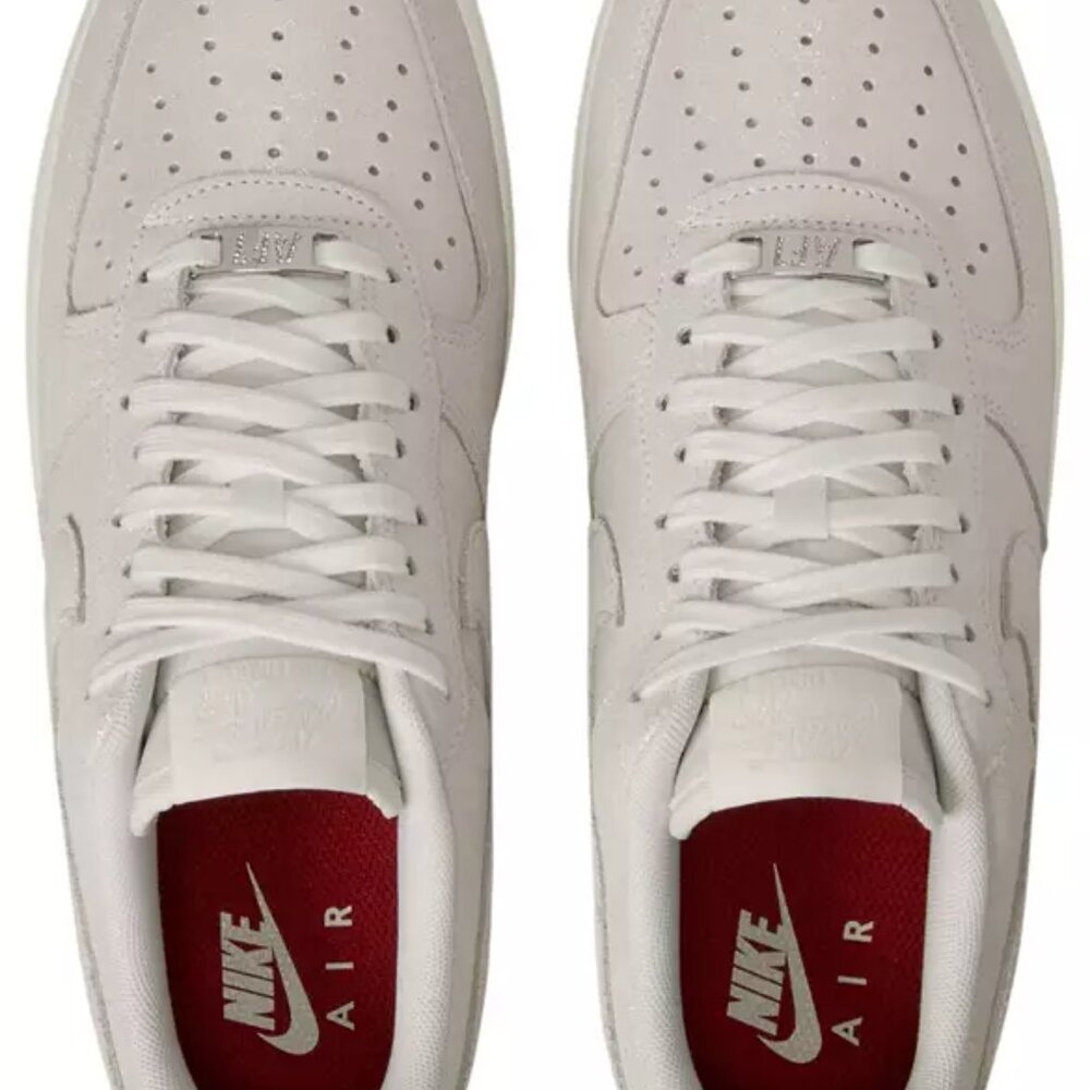 Nike Women's Air Force 1 '07 Sail Glittery Suede Size 8 - Picture 7 of 7
